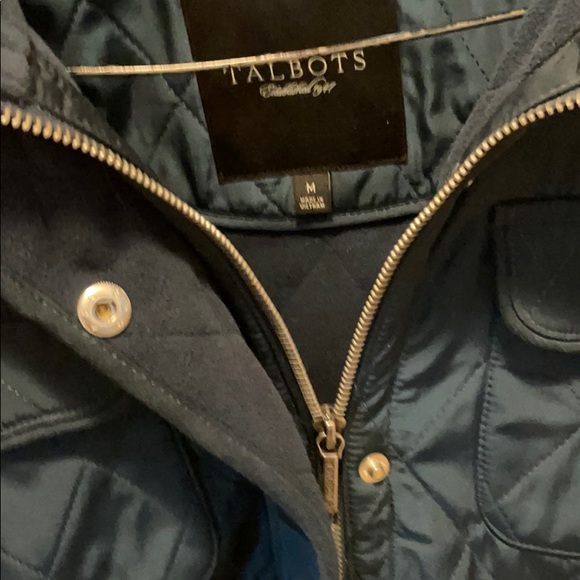 Talbots jacket lined with fleece. Dark teal blue. - Picture 2 of 3